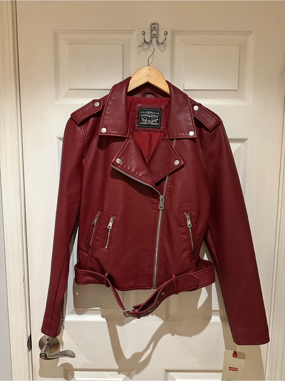 Levi's Women's Red Faux Leather Moto Jacket